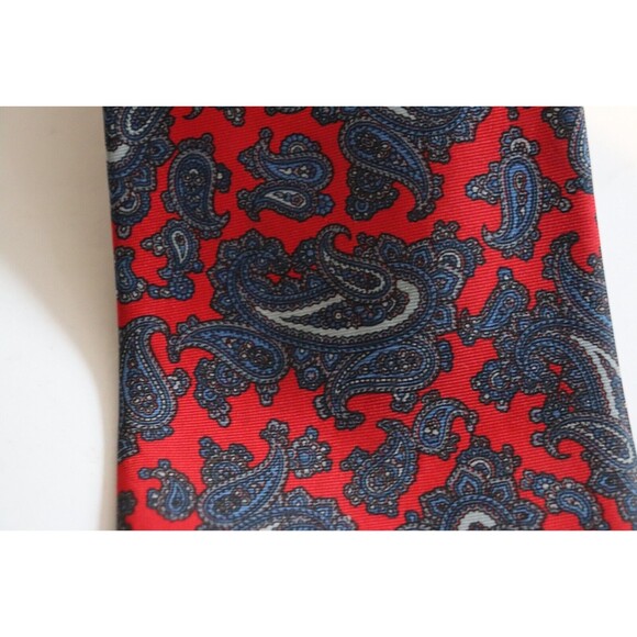 Guy‎ Laroche Paris Luxury Tie Red Paisley Pattern Printed Silk Necktie Diffusion - Picture 2 of 4